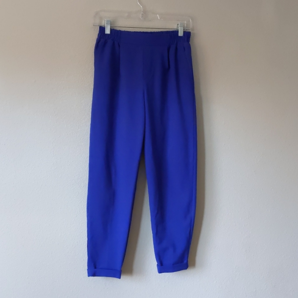 Bershka Royal Blue Cigarette Pants